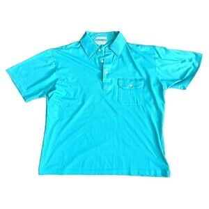 Christian Dior Polo Shirt Men's Large Blue Short Sleeve Collared